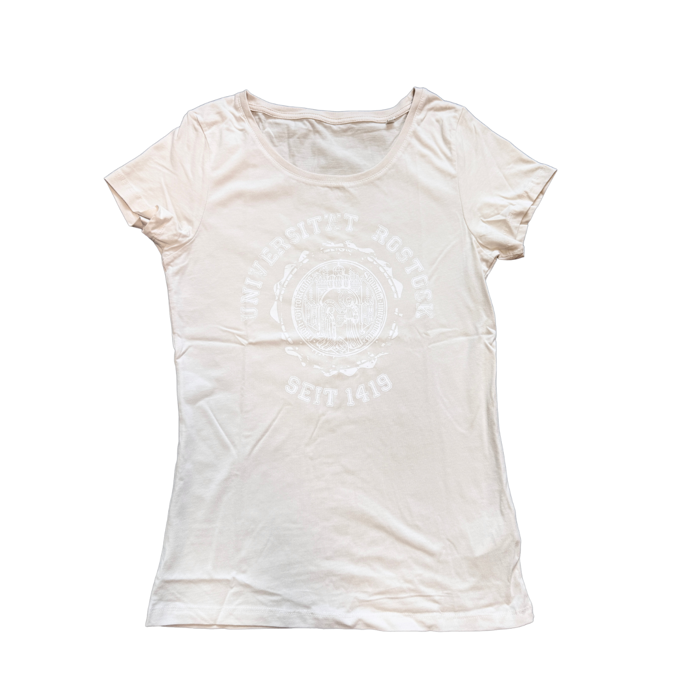 Damen T-Shirt mit dem Siegel (groß) der Universität Rostock im Vintage Look