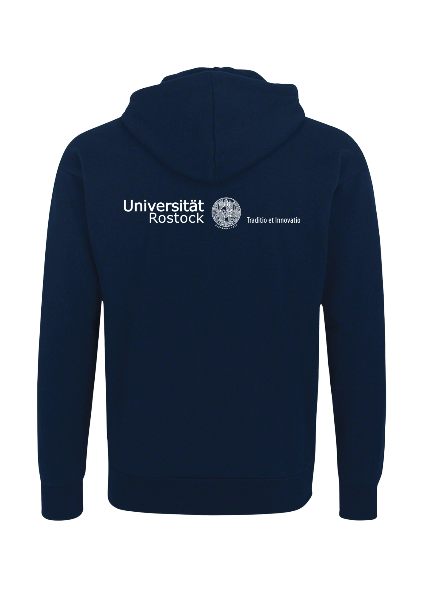 Herren Kapuzensweatjacke mit Logo der Uni Rostock