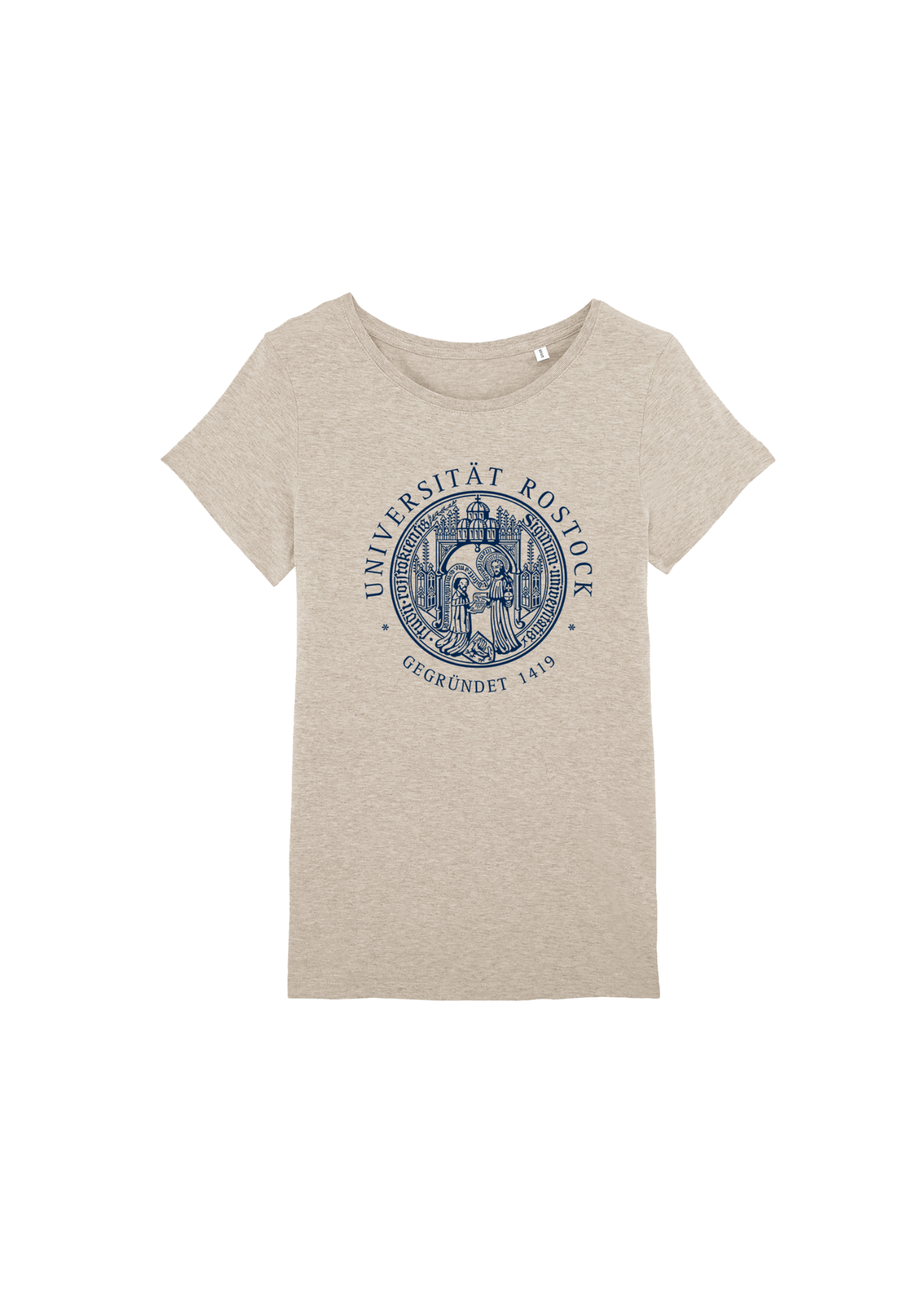 Damen T-Shirt mit Front Siegel groß der Uni Rostock