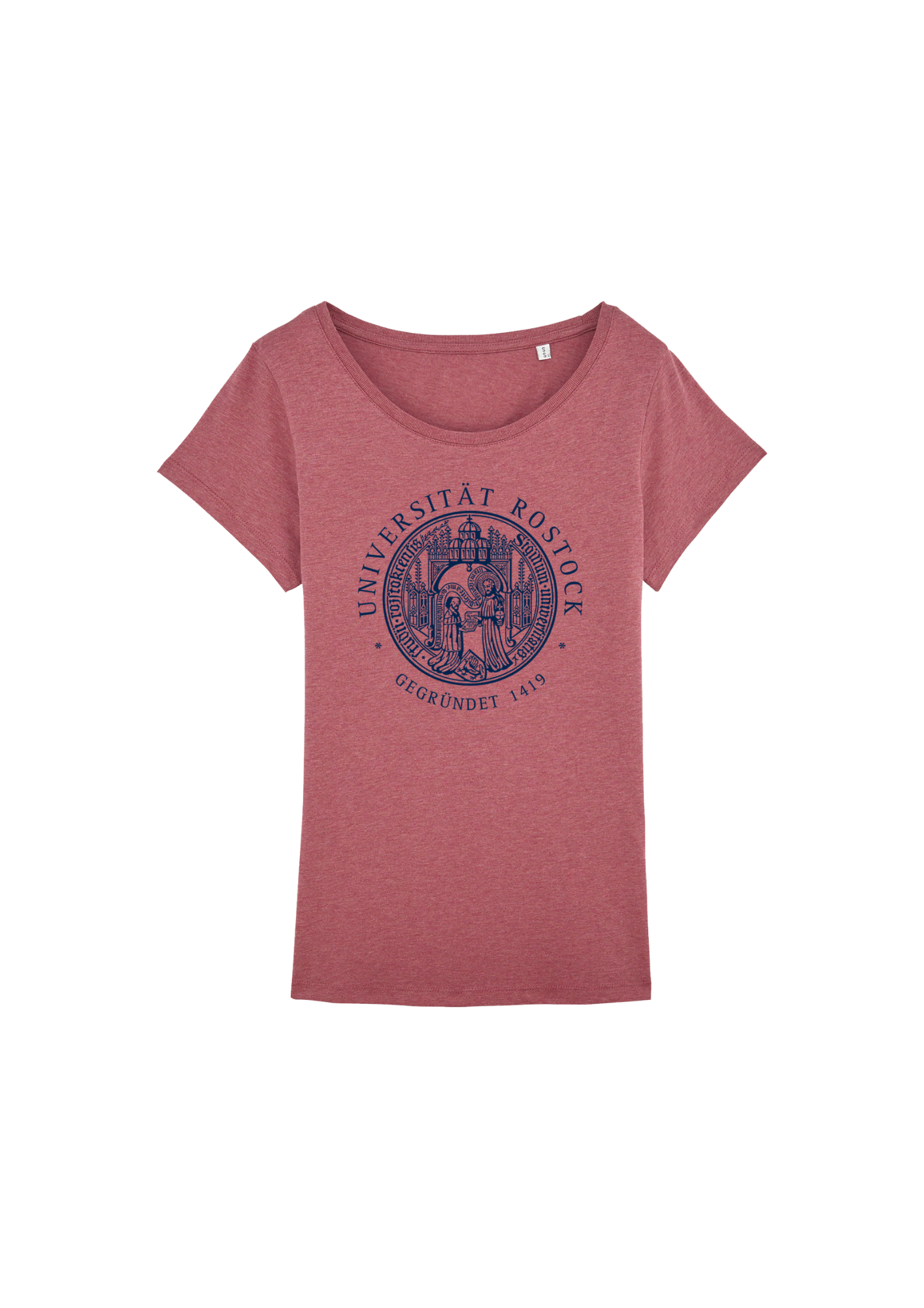 Damen T-Shirt mit Front Siegel groß der Uni Rostock
