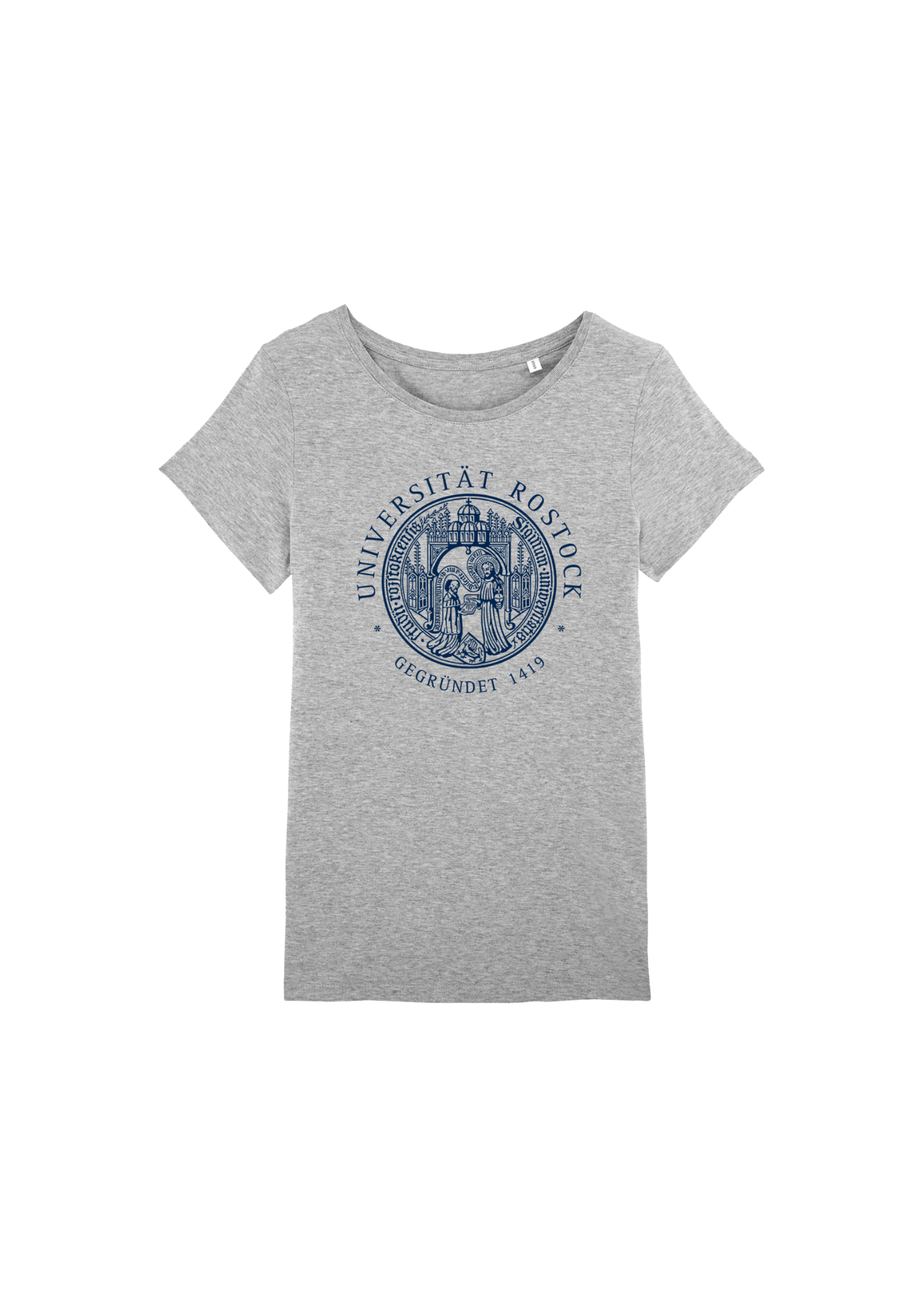 Damen T-Shirt mit Front Siegel groß der Uni Rostock