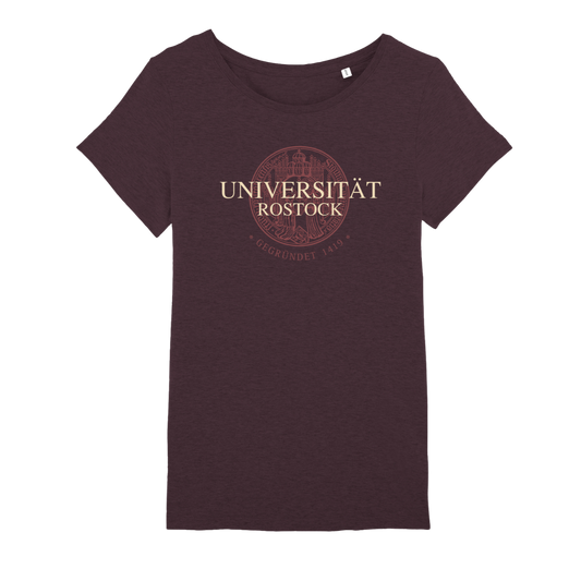 Damen T-Shirt Universität Rostock- Siegel mit Schrift und Wasserzeichen