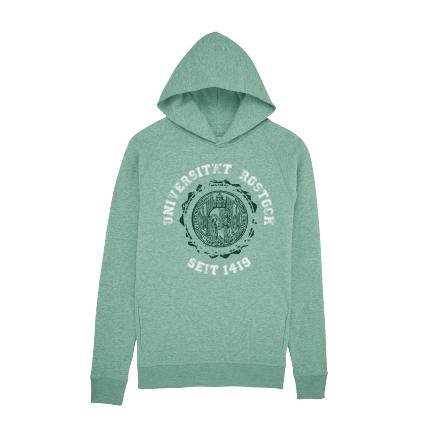 Unisex Kapuzensweatshirt mit Siegel der Universität Rostock im Vintage Look