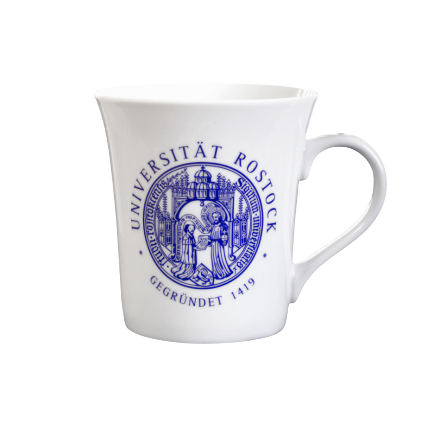Porzellan Tasse mit dem Traditionslogo der Universität Rostock