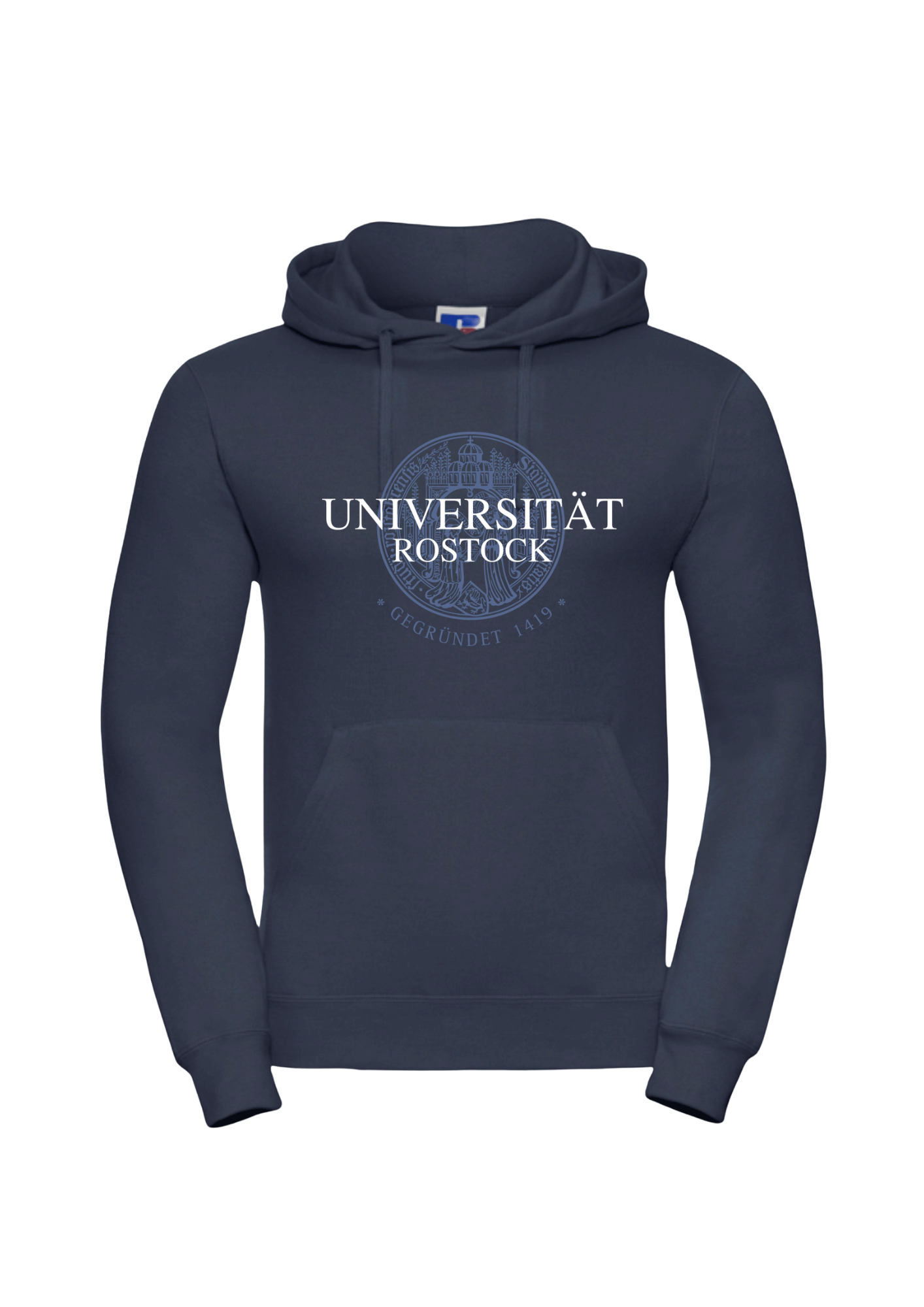 Unisex Kapuzensweatshirt mit Siegel (bestickt) der Universität Rostock