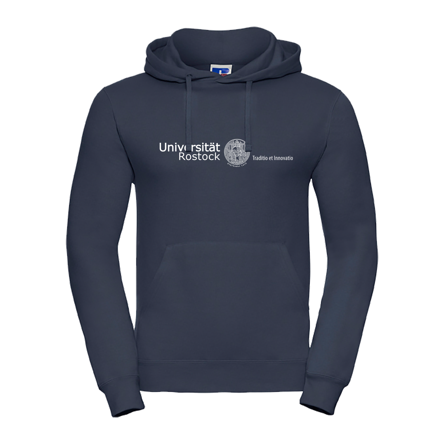 Unisex Kapuzensweatshirt mit Schriftzug der Universität Rostock (Klassiker)
