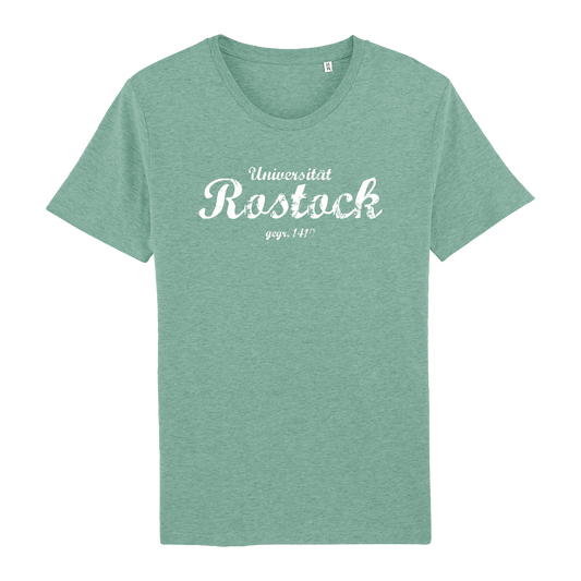 T-Shirt mit Schriftzug Universität Rostock gegr. 1419 und Siegel im Nacken