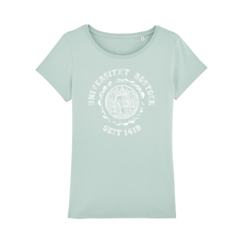 Damen T-Shirt mit dem Siegel (groß) der Universität Rostock im Vintage Look