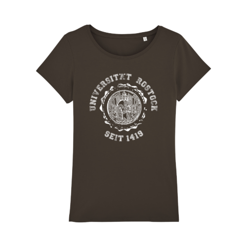 Damen T-Shirt mit dem Siegel (groß) der Universität Rostock im Vintage Look