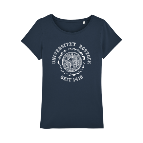 Damen T-Shirt mit dem Siegel (groß) der Universität Rostock im Vintage Look