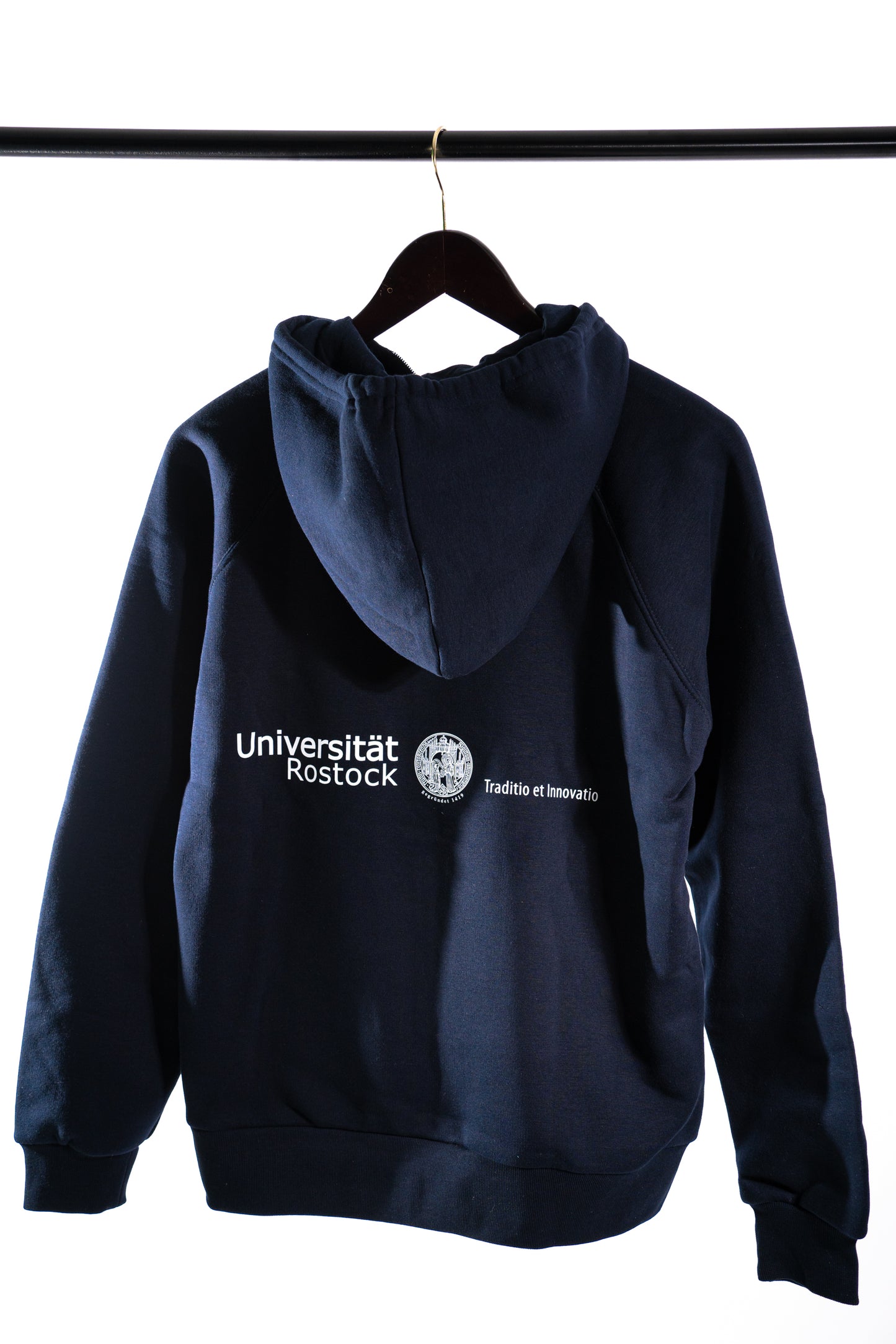 Herren Kapuzensweatjacke mit Logo der Uni Rostock